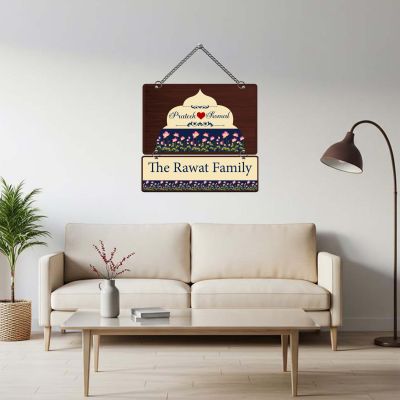 Personalized Family Name Plate Wall Hanging For Main Door  Gift For Housewarming & Griha Pravesh  Traditional Door Name Plate For Home Entrance